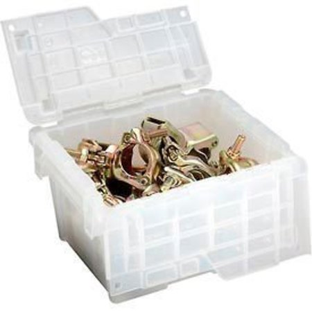 LEWISBINS ORBIS Flipak® Attached Lid Container FP03 - 11-13/16 x 9-13/16 x 7-11/16, Clear FP03-Clear
